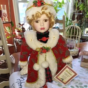 Holiday Lane Collection porcelain doll. Certificate of Authenticity. 2003